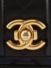 2014年頃製 バイカラーCCマークチェーンショルダーバッグ ネイビー/ブラック