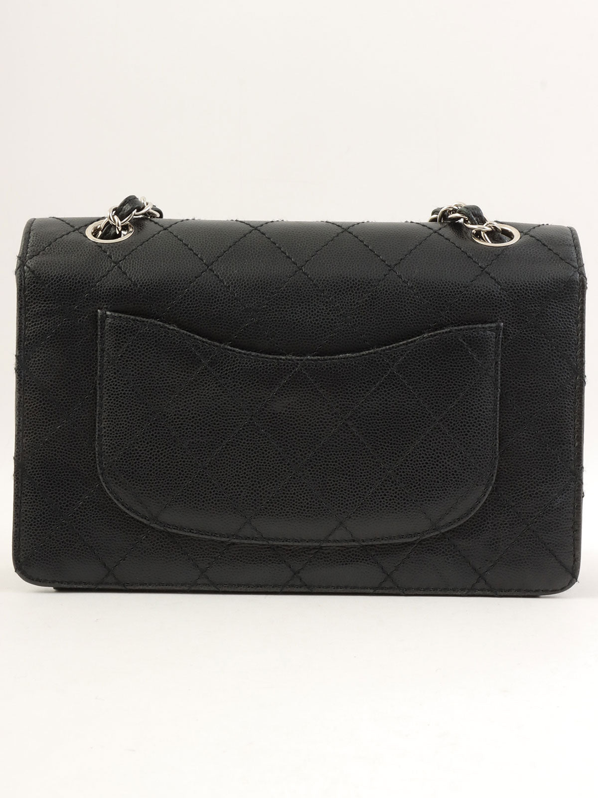1998 Caviar Skin Classic Flap Chain Bag in Black