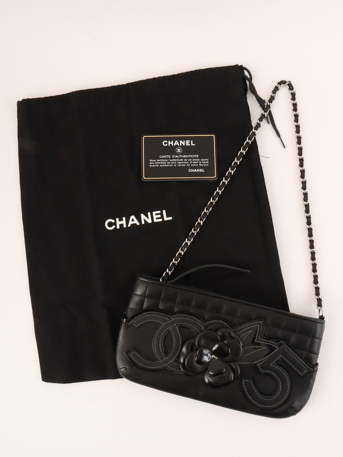 Camellia Chocolate Bar Chain Bag Mini Black (2005)