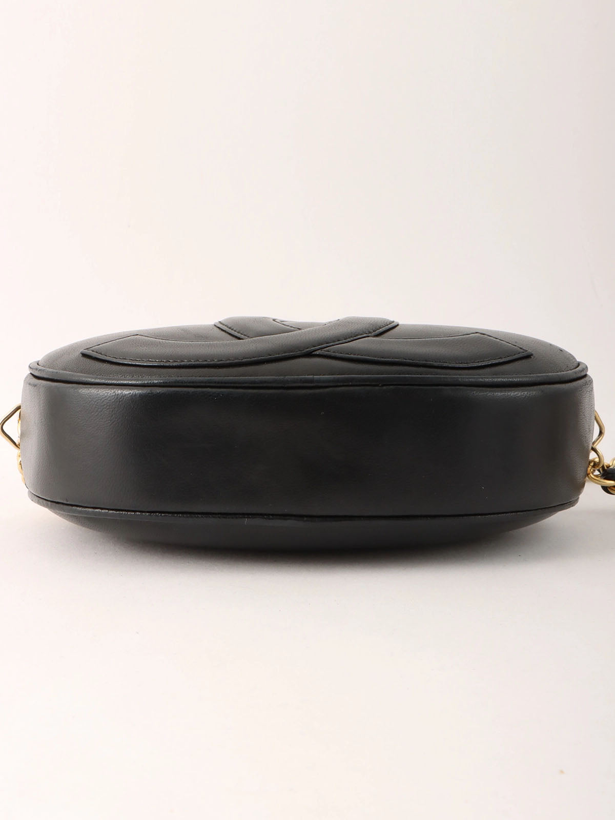 1990年頃製 オーバルCCマークステッチタッセルショルダーバッグ ブラック