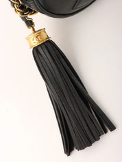 1990年頃製 オーバルCCマークステッチタッセルショルダーバッグ ブラック