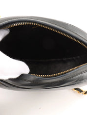 1990年頃製 オーバルCCマークステッチタッセルショルダーバッグ ブラック