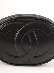 1990年頃製 オーバルCCマークステッチタッセルショルダーバッグ ブラック