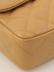 2004年頃製 キャビアスキンイーストウェストチェーンバッグ ベージュ