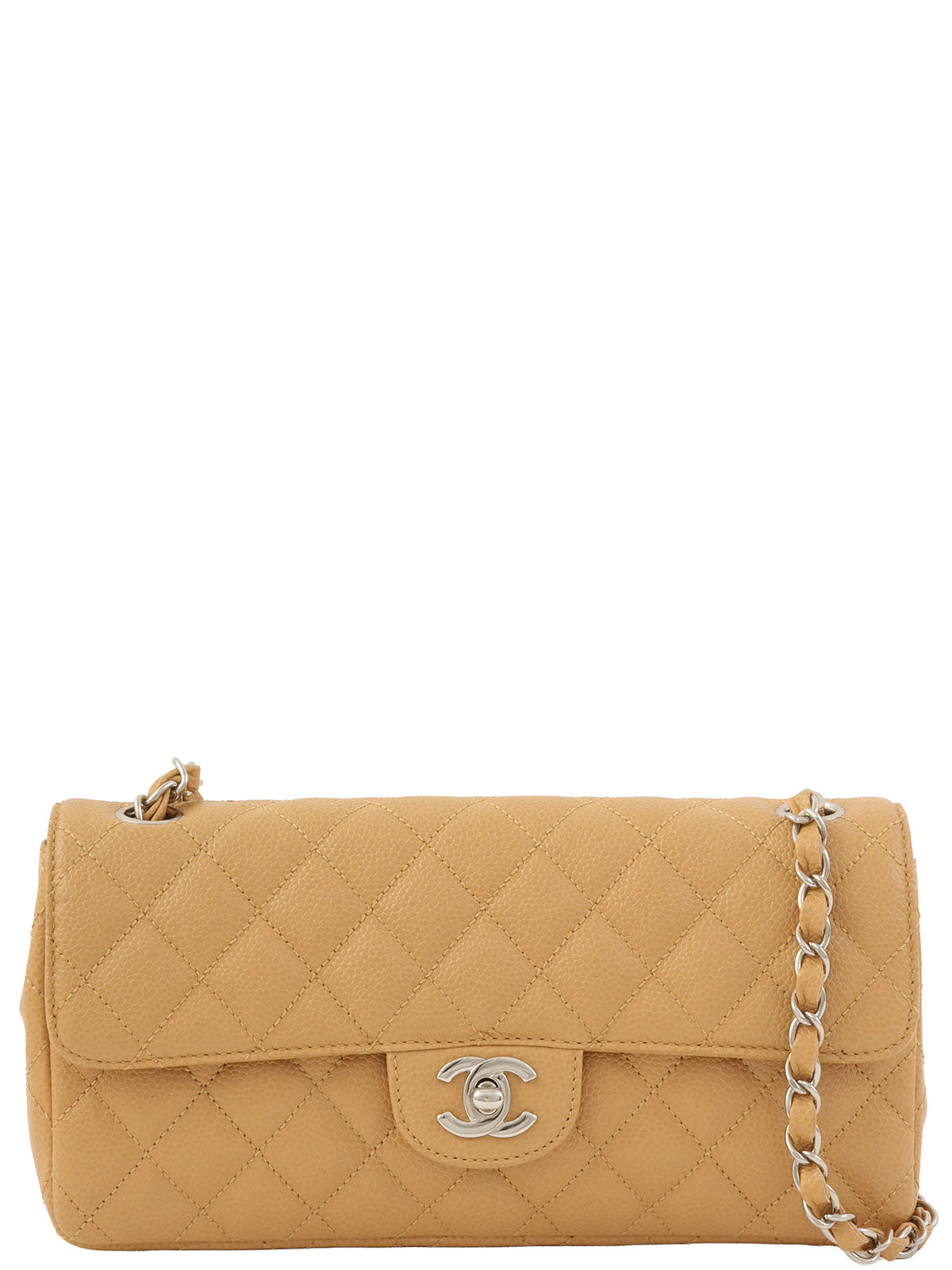 2004年頃製 キャビアスキンイーストウェストチェーンバッグ ベージュ