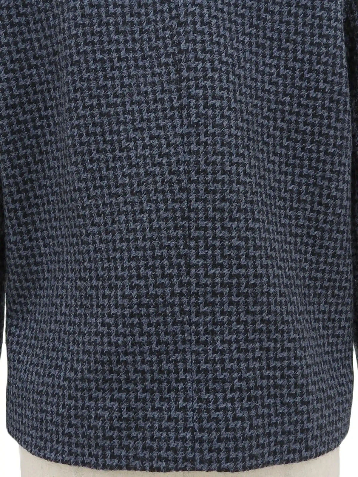 Tweed collarless jacket in blue/black