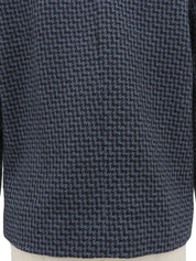 Tweed collarless jacket in blue/black