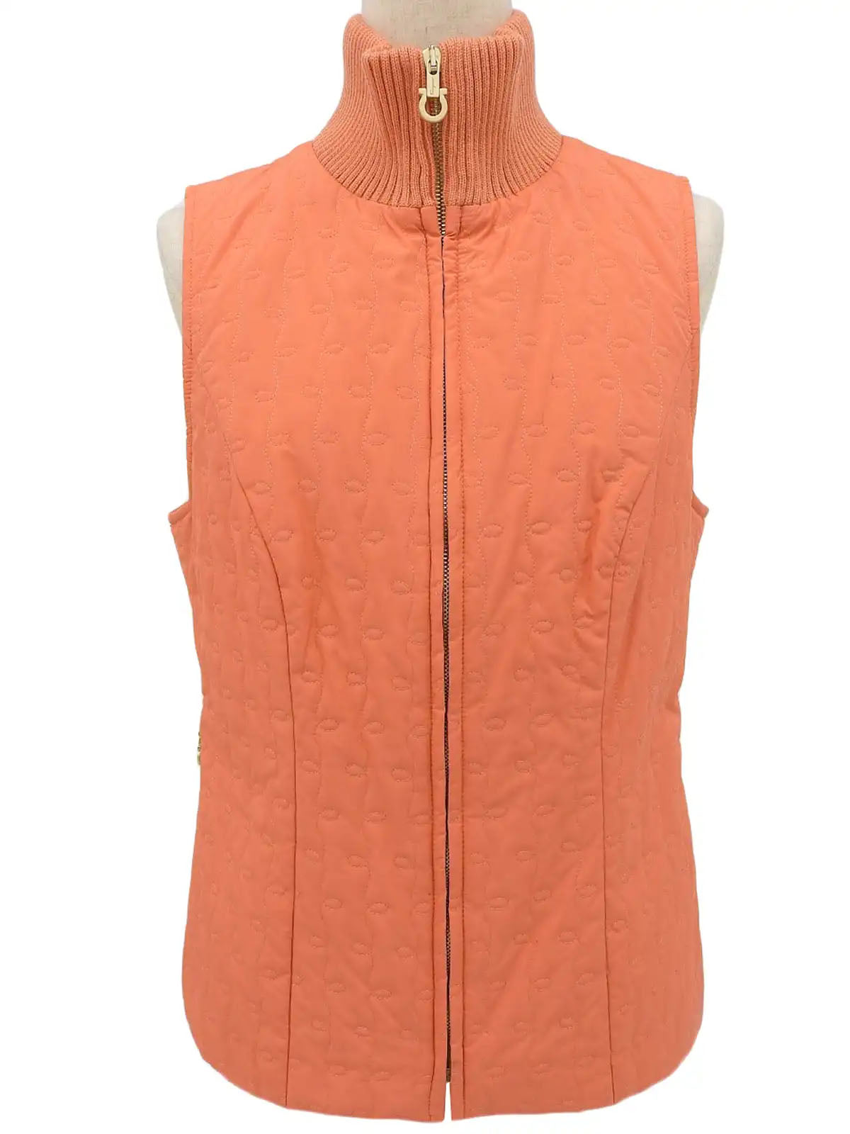 Gancini 橙色板面设计缝线背心