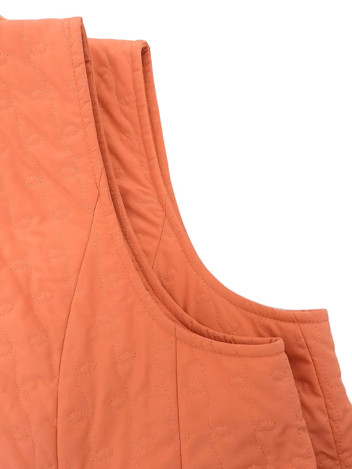 Gancini 橙色板面设计缝线背心