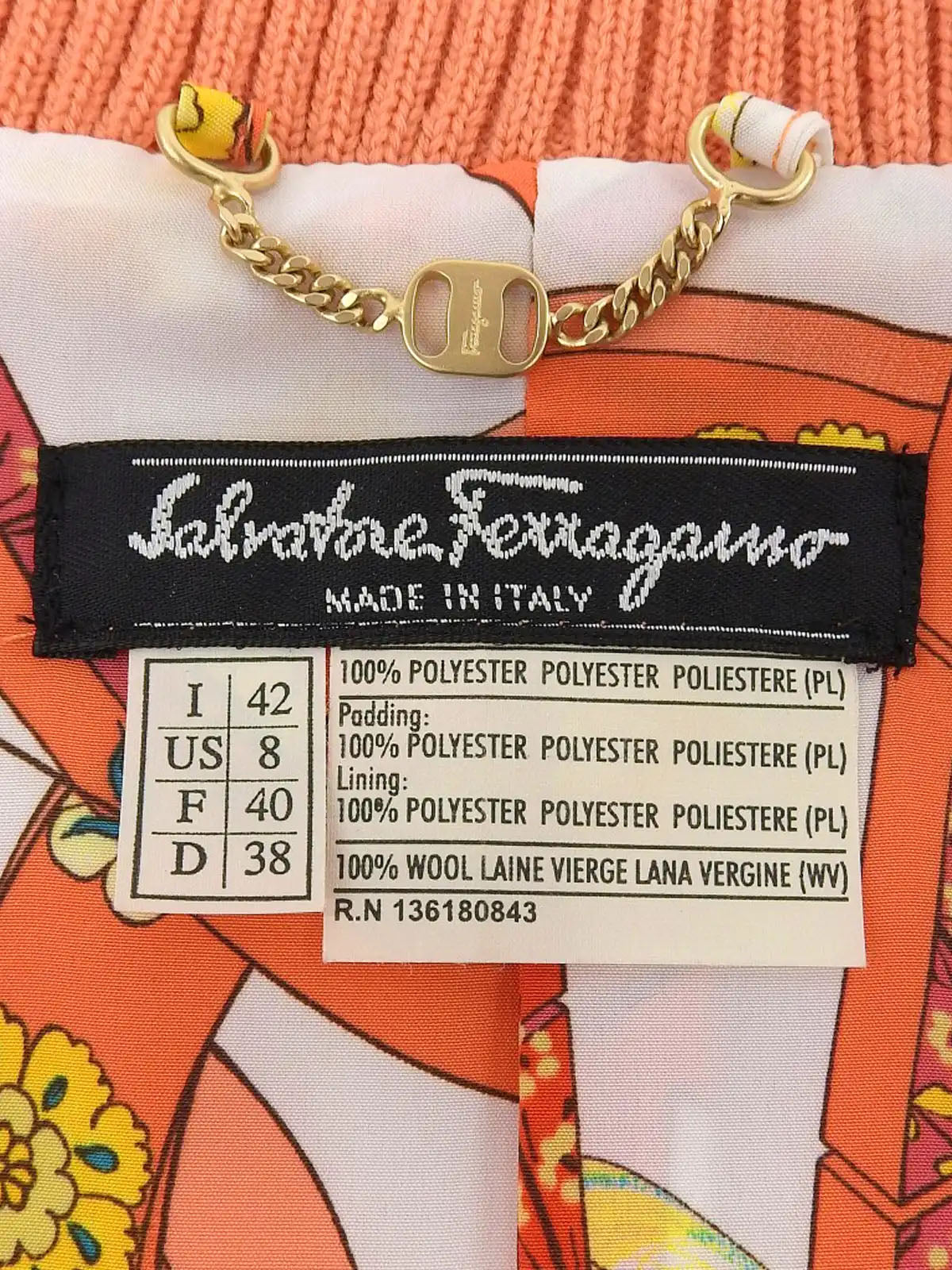 Gancini 橙色板面设计缝线背心