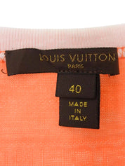 ボーダーパターンロゴノースリーブトップス ホワイト/オレンジ