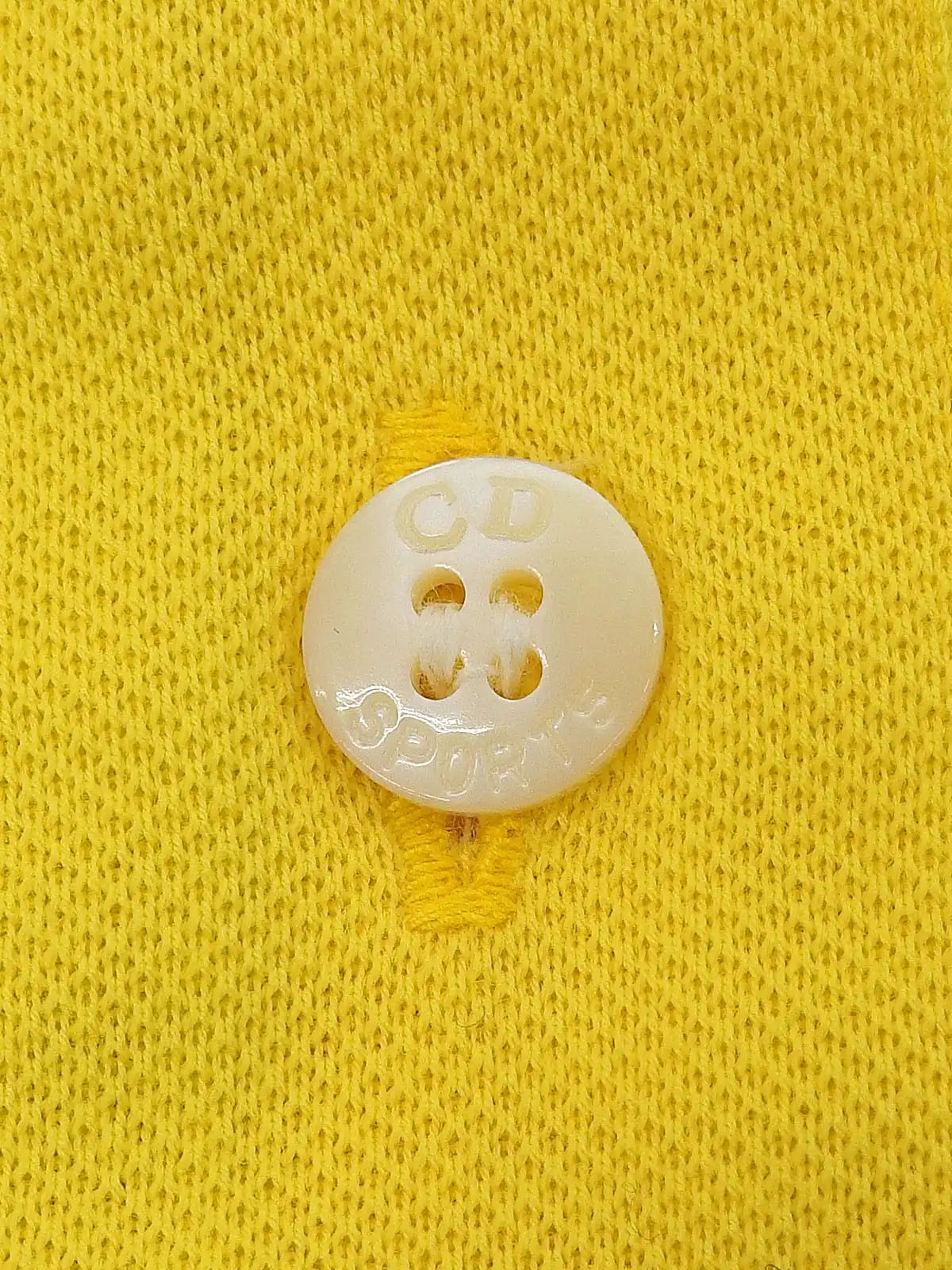 Two-tone logo button polo shirt in yellow and light green