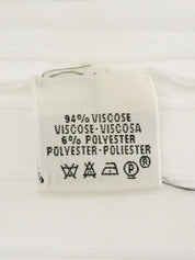 Stripe Pattern Logo Button Ensemble in White