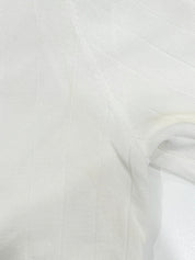 Stripe Pattern Logo Button Ensemble in White