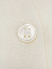 Stripe Pattern Logo Button Ensemble in White