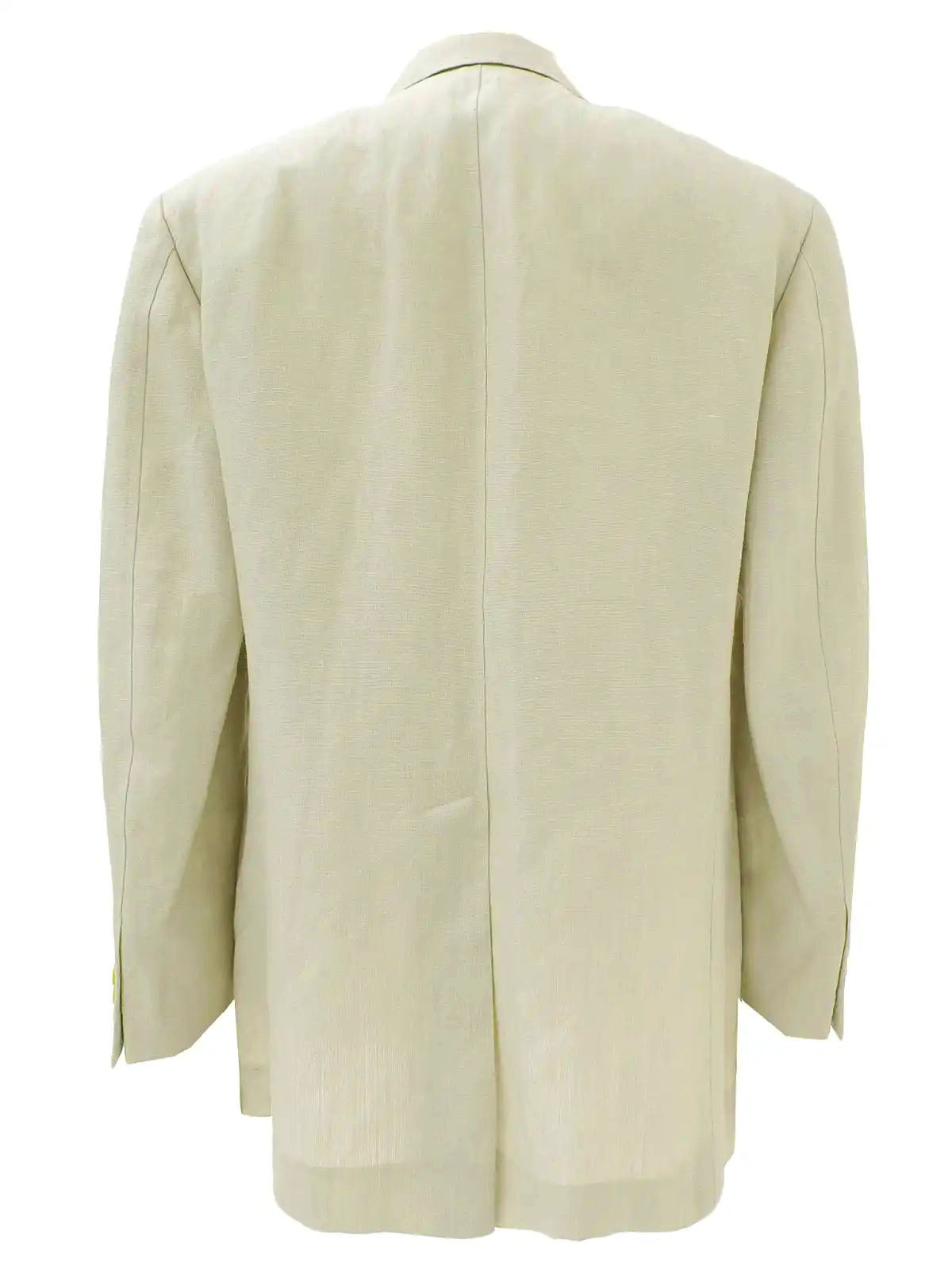 Linen logo button jacket in ivory