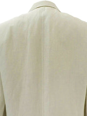 Linen logo button jacket in ivory