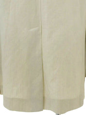Linen logo button jacket in ivory