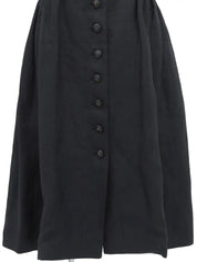 Linen and leather sleeveless dress in black