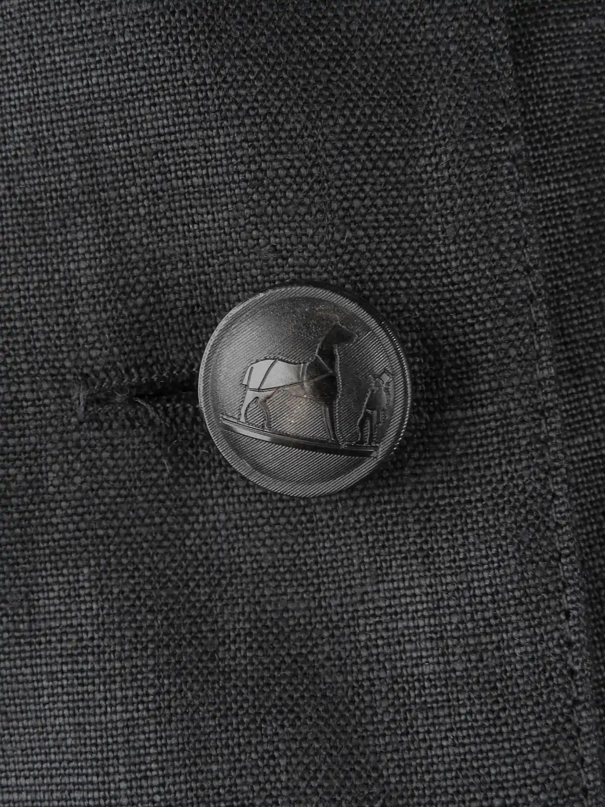 リネンレザーコンビノースリーブワンピース ブラック