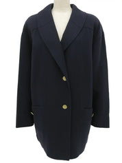 Navy Logo Button Coat