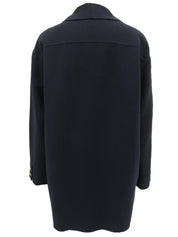 Navy Logo Button Coat