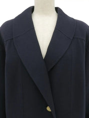 Navy Logo Button Coat