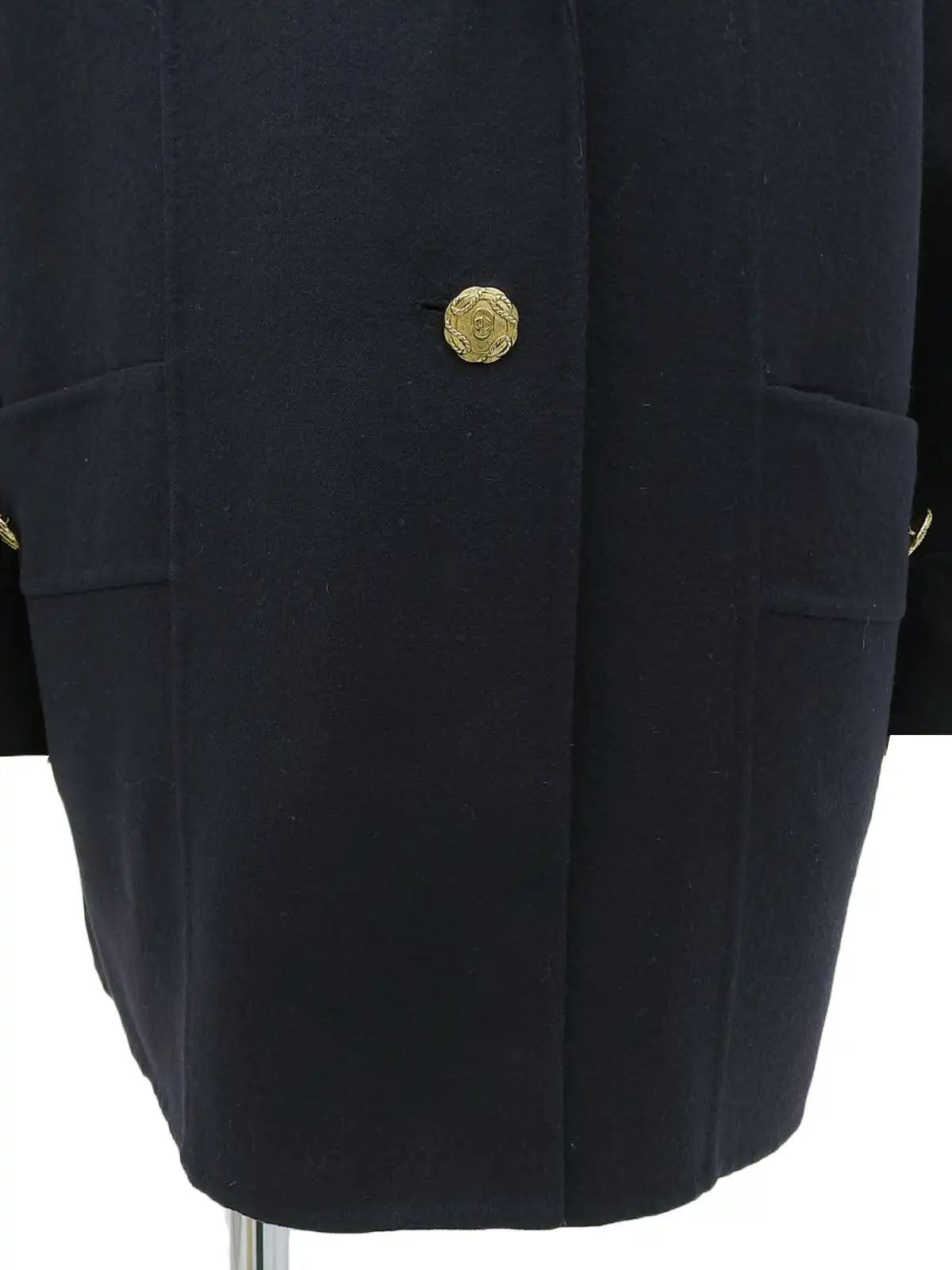 Navy Logo Button Coat