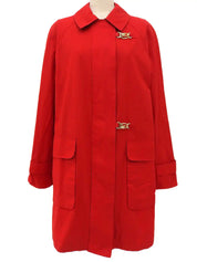 Logo Zip-Up Spring Coat Red