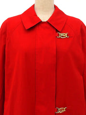 Logo Zip-Up Spring Coat Red