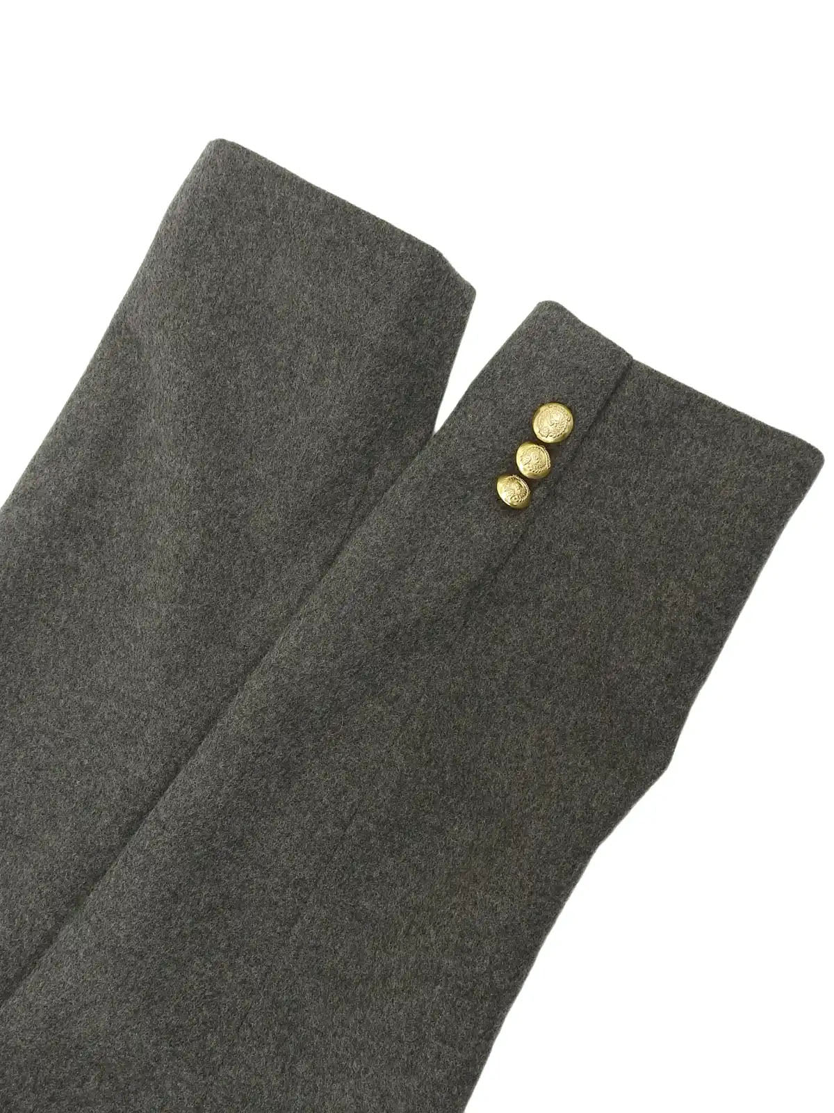 Grey wool logo emblem button jacket