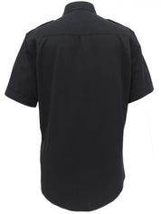 Logo Button Half Sleeve Shirt in Black