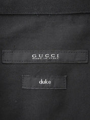 Logo Button Half Sleeve Shirt in Black