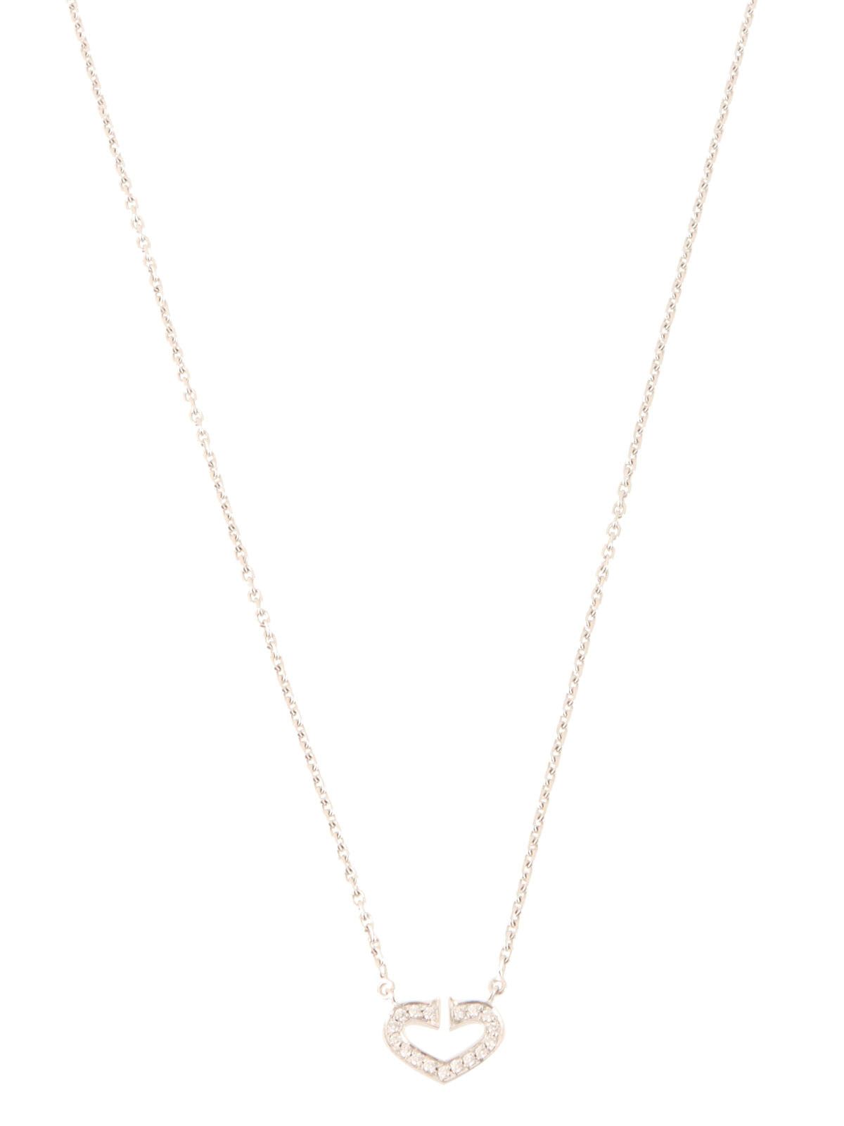 18K ダイヤモンドCハートネックレス　シルバー