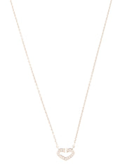 18K ダイヤモンドCハートネックレス　シルバー