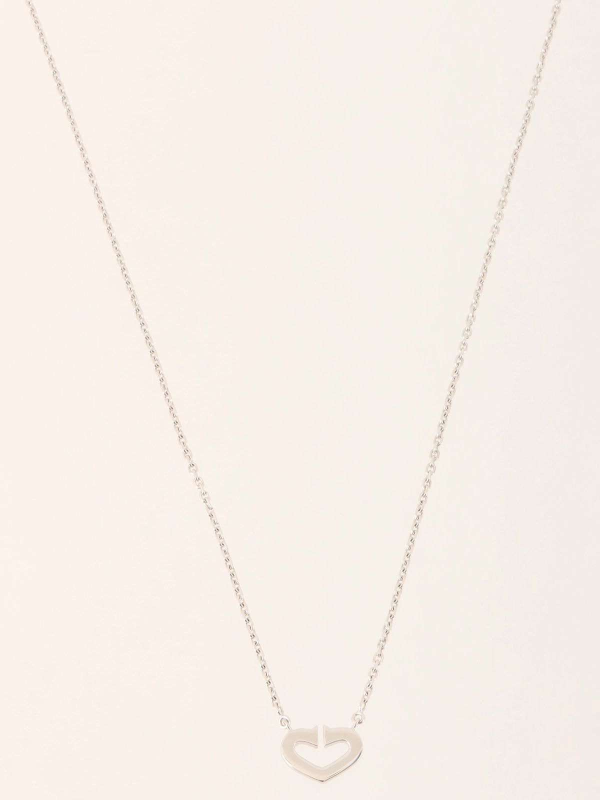 18K ダイヤモンドCハートネックレス　シルバー