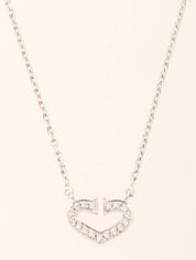 18K ダイヤモンドCハートネックレス　シルバー