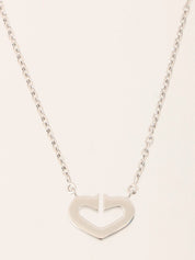 18K ダイヤモンドCハートネックレス　シルバー