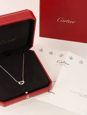 18K ダイヤモンドCハートネックレス　シルバー