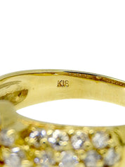 18Kダイヤモンドフラワーデザインリング ゴールド