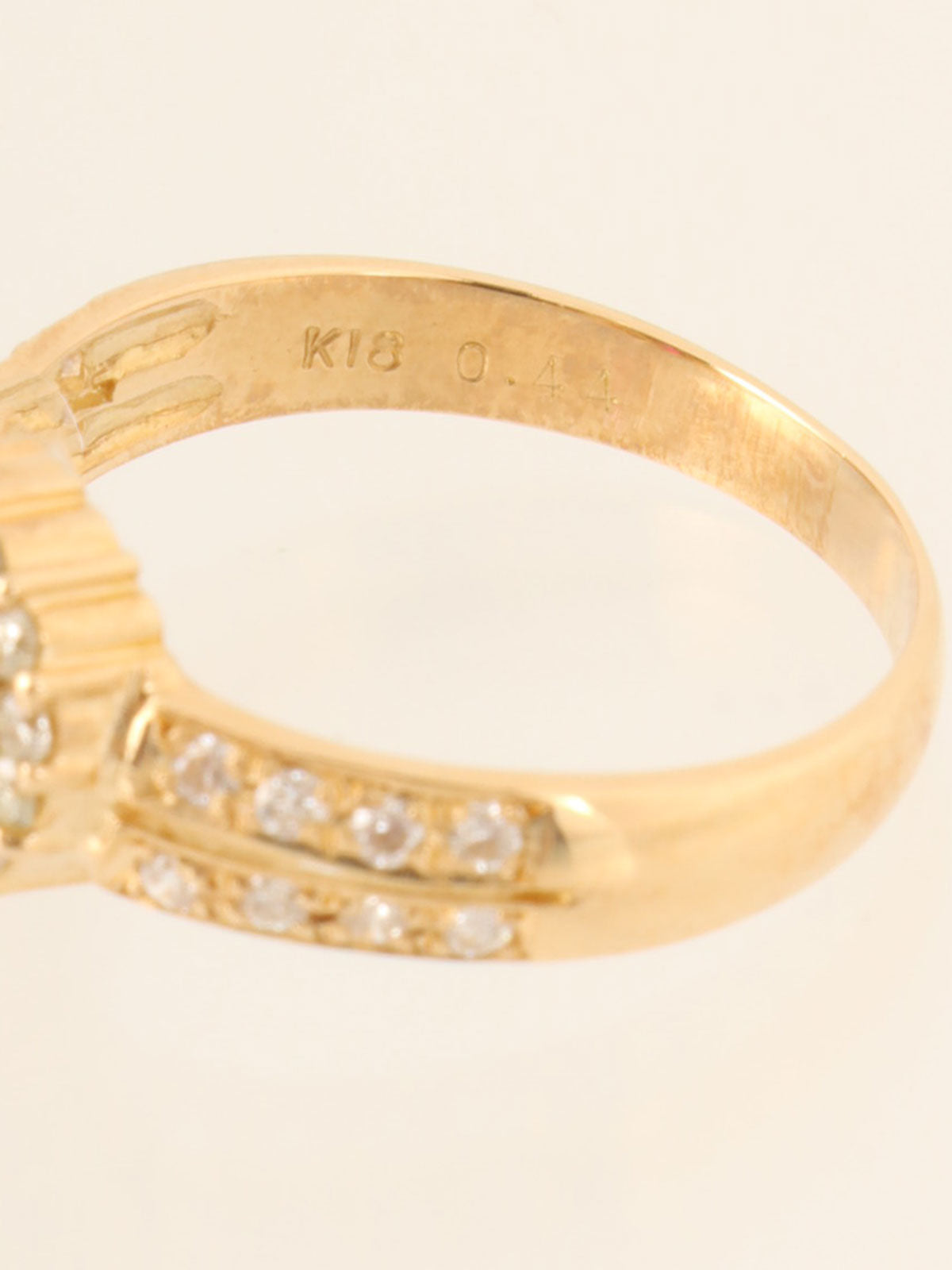 18K Gold/Pink Ruby and Diamond Drop Motif Ring