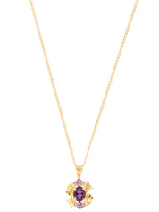 18K Amethyst and Tanzanite Design Necklace in Gold/Purple