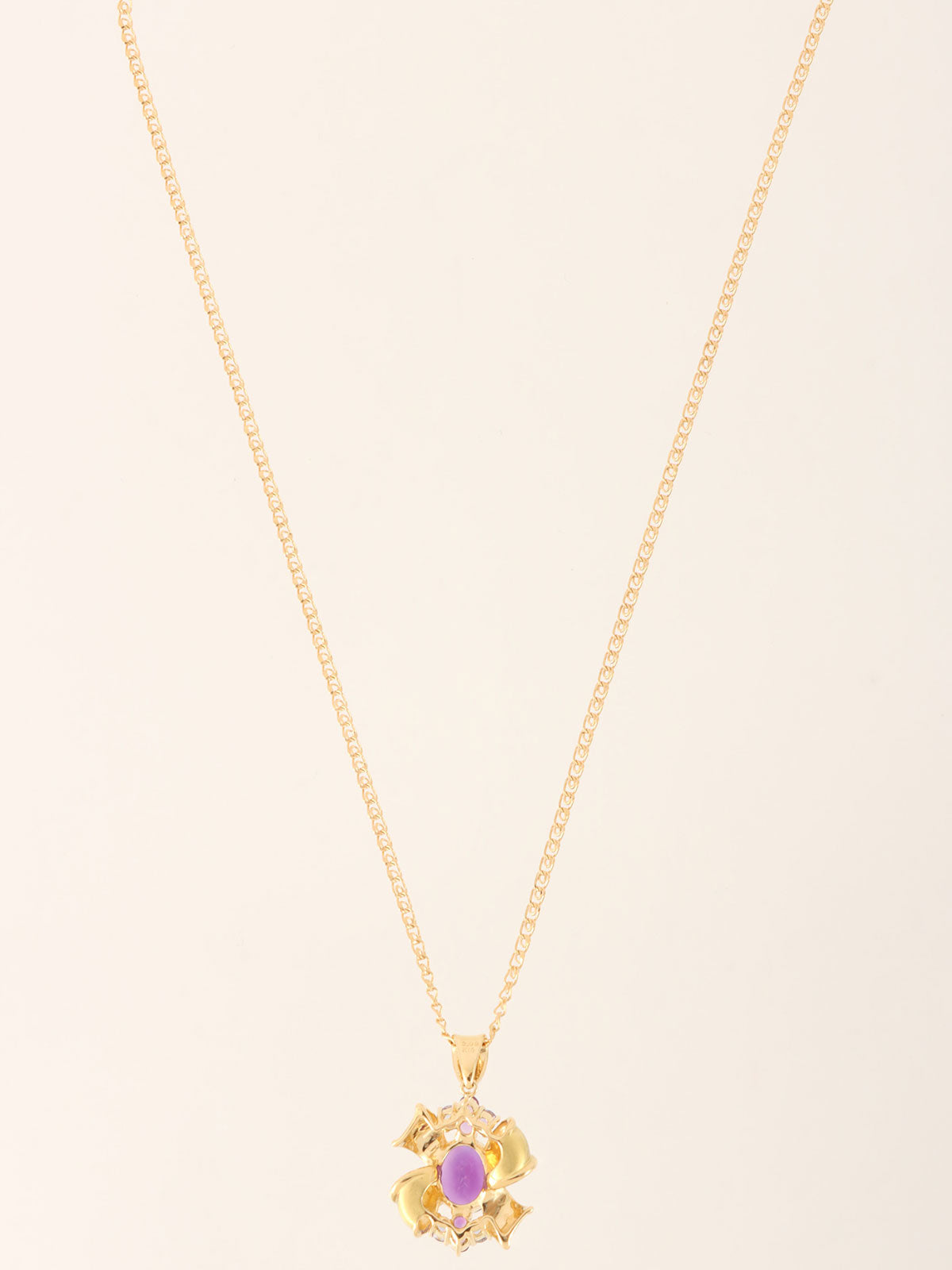 18K Amethyst and Tanzanite Design Necklace in Gold/Purple