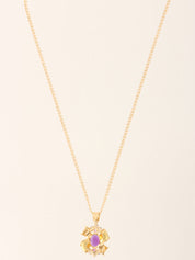 18K Amethyst and Tanzanite Design Necklace in Gold/Purple