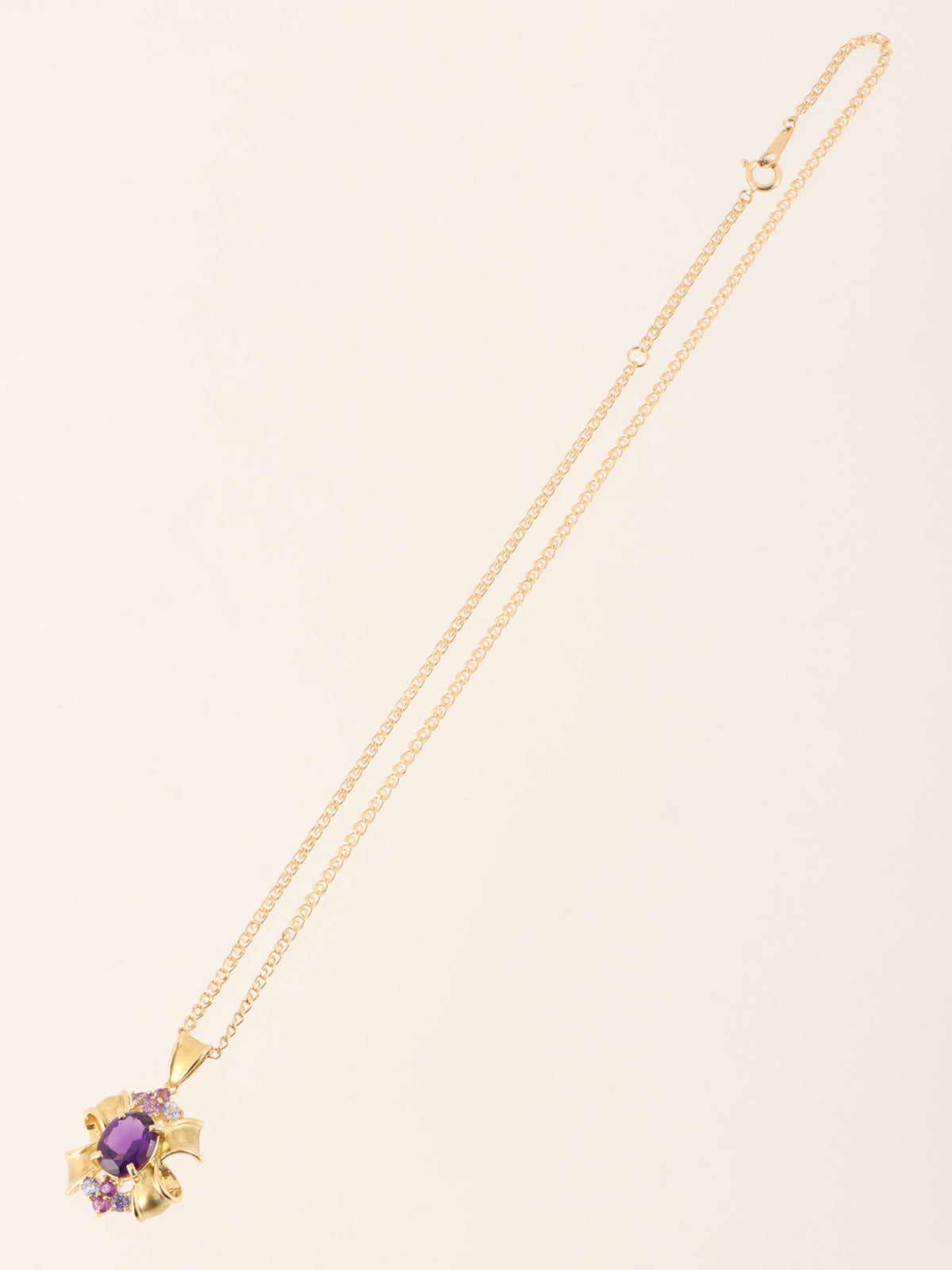 18K Amethyst and Tanzanite Design Necklace in Gold/Purple