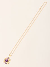 18K Amethyst and Tanzanite Design Necklace in Gold/Purple