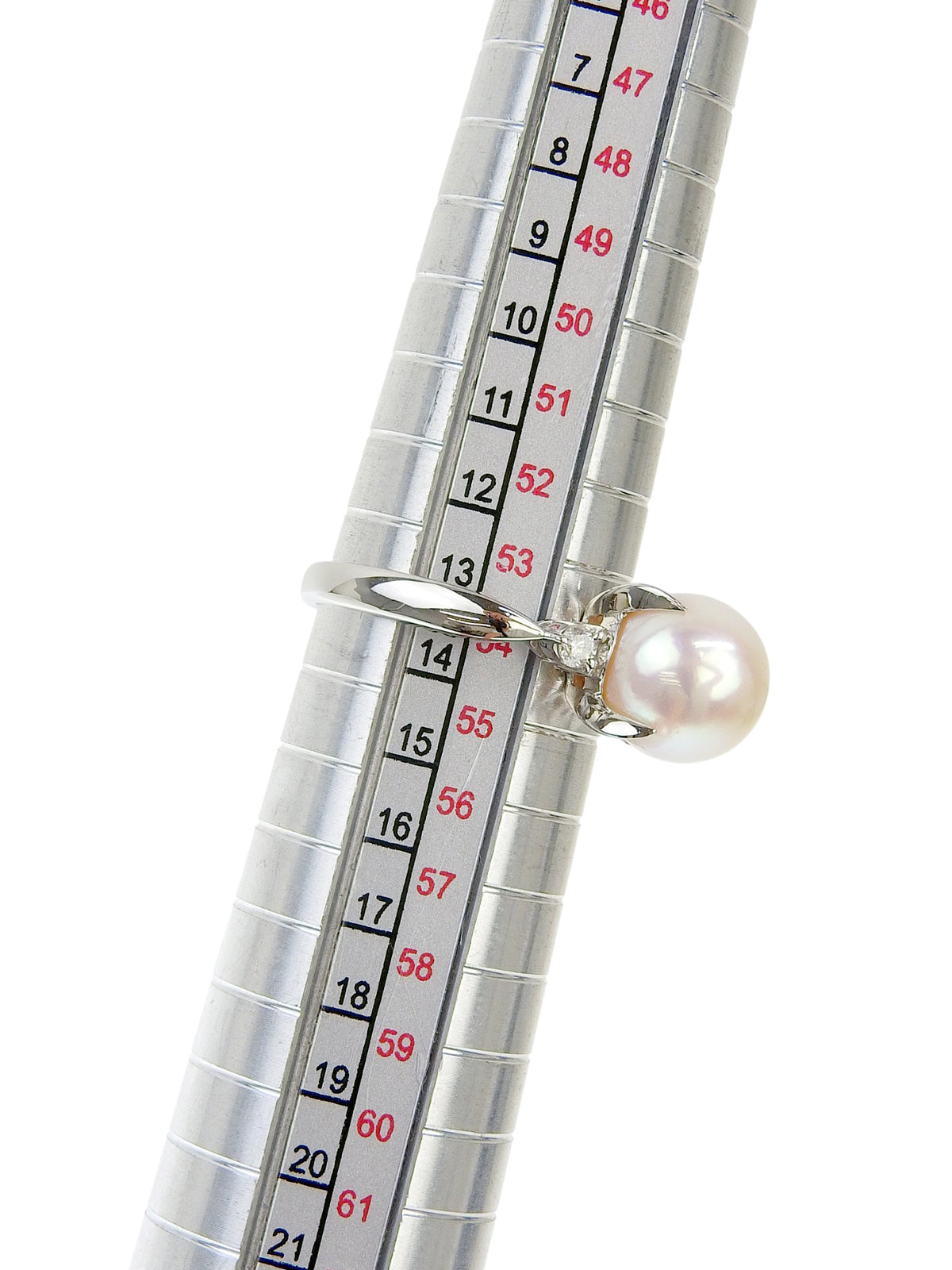 Platinum Diamond Pearl Ring White