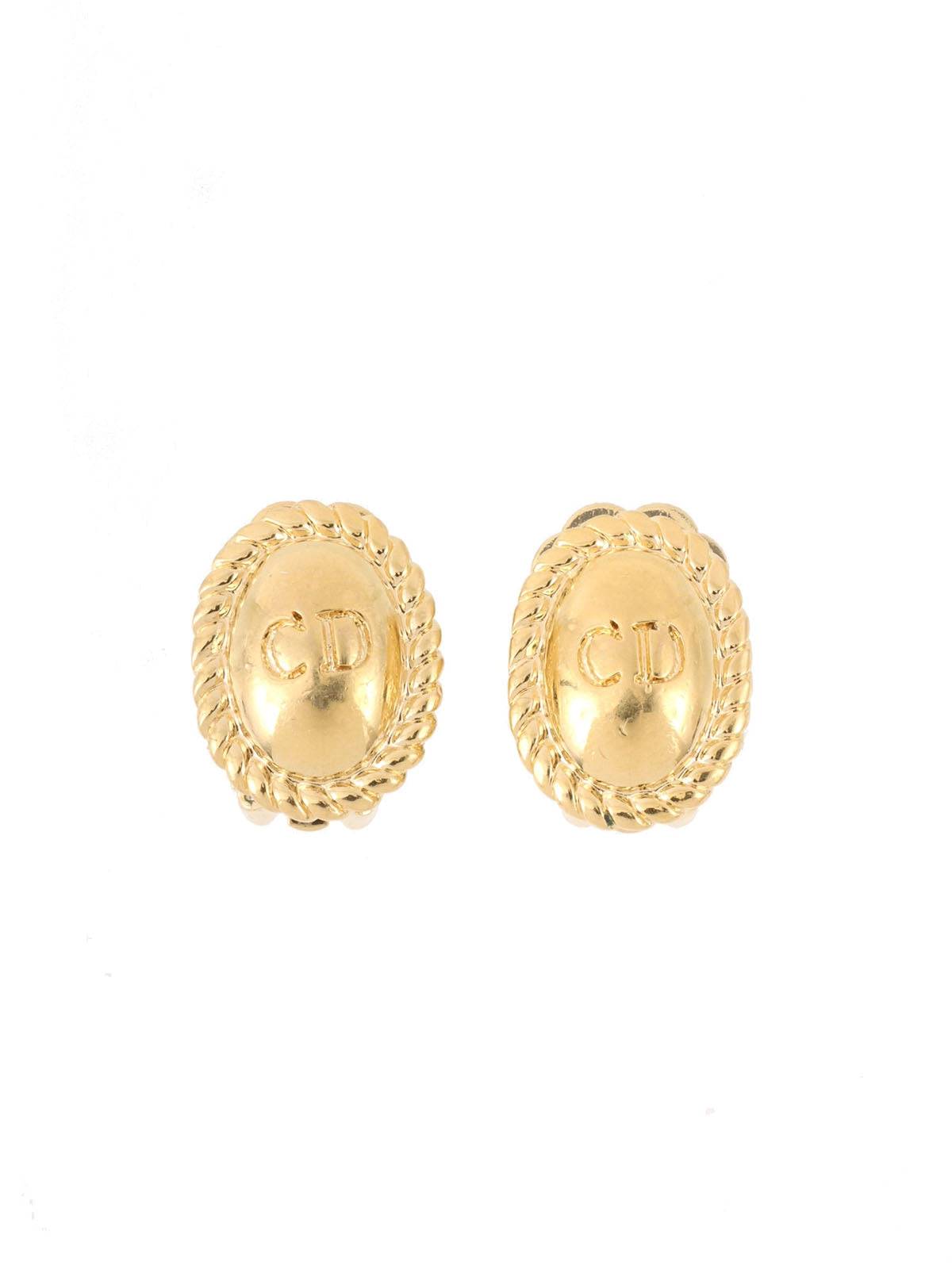 Oval Logo Earrings Gold
