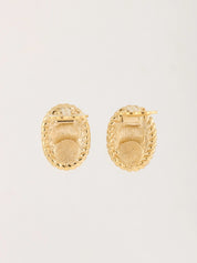 Oval Logo Earrings Gold
