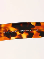 棕色大理石纹GG镶饰太阳眼镜 棕色